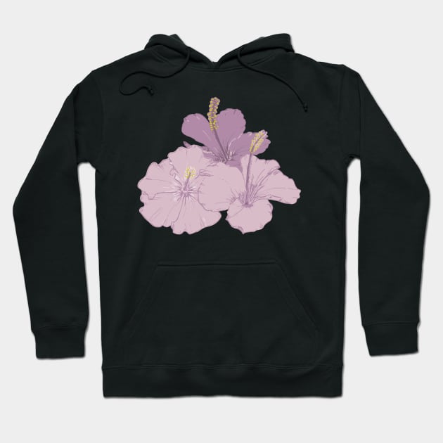 Purple hibiscus flowers Hoodie by marufemia